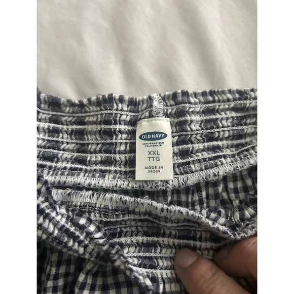 Old Navy Gingham Plaid Off Shoulder Midi Peasant Dress Womens Size XXL Black - Picture 3 of 8